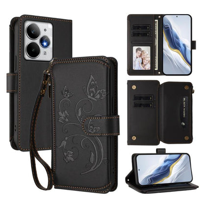 Butterfly Love Flower Multi-card Zipper Wallet Leather Phone Case, For Realme P4 Pro 5G, For Realme P4 5G, For Realme 15T 5G Global, For Realme C71 4G India, For Realme 15 5G / 15 Pro 5G, For Realme C71 4G Global, For Realme Neo7 Turbo                 ...
