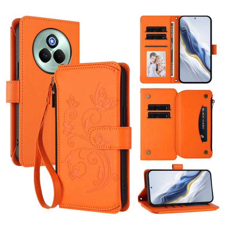 Butterfly Love Flower Multi-card Zipper Wallet Leather Phone Case, For Realme P3 Ultra 5G Global, For Realme P3 Pro 5G Global, For Realme C75 4G Global / 14x 5G India, For Realme 14 Pro+ 5G, For Realme 14 Pro+ 5G Global, For Realme 14 Pro 5G India     ...