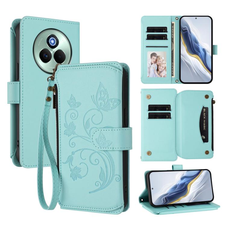 Butterfly Love Flower Multi-card Zipper Wallet Leather Phone Case, For Realme P3 Ultra 5G Global, For Realme P3 Pro 5G Global, For Realme C75 4G Global / 14x 5G India, For Realme 14 Pro+ 5G, For Realme 14 Pro+ 5G Global, For Realme 14 Pro 5G India     ...