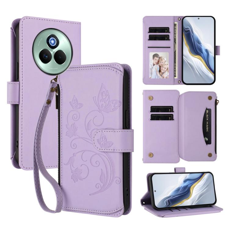 Butterfly Love Flower Multi-card Zipper Wallet Leather Phone Case, For Realme P3 Ultra 5G Global, For Realme P3 Pro 5G Global, For Realme C75 4G Global / 14x 5G India, For Realme 14 Pro+ 5G, For Realme 14 Pro+ 5G Global, For Realme 14 Pro 5G India     ...