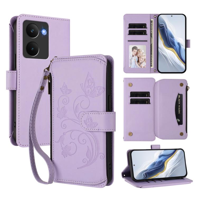 Butterfly Love Flower Multi-card Zipper Wallet Leather Phone Case, For Realme P3 Ultra 5G Global, For Realme P3 Pro 5G Global, For Realme C75 4G Global / 14x 5G India, For Realme 14 Pro+ 5G, For Realme 14 Pro+ 5G Global, For Realme 14 Pro 5G India     ...