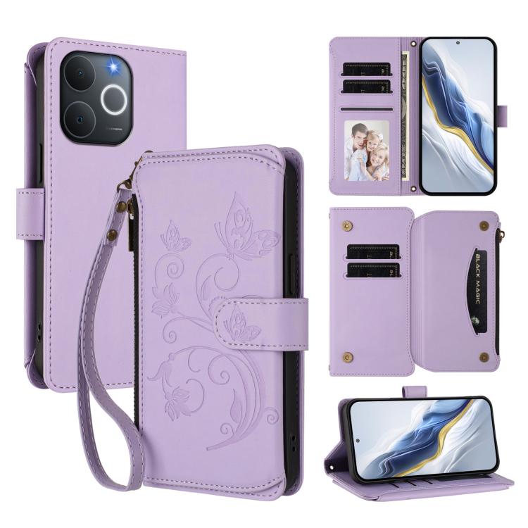 Butterfly Love Flower Multi-card Zipper Wallet Leather Phone Case, For Realme P4 Pro 5G, For Realme P4 5G, For Realme 15T 5G Global, For Realme C71 4G India, For Realme 15 5G / 15 Pro 5G, For Realme C71 4G Global, For Realme Neo7 Turbo                 ...
