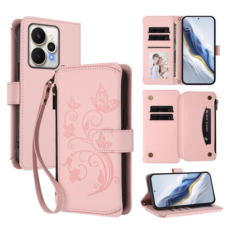 Butterfly Love Flower Multi-card Zipper Wallet Leather Phone Case, For Realme P4 Pro 5G, For Realme P4 5G, For Realme 15T 5G Global, For Realme C71 4G India, For Realme 15 5G / 15 Pro 5G, For Realme C71 4G Global, For Realme Neo7 Turbo                 ...