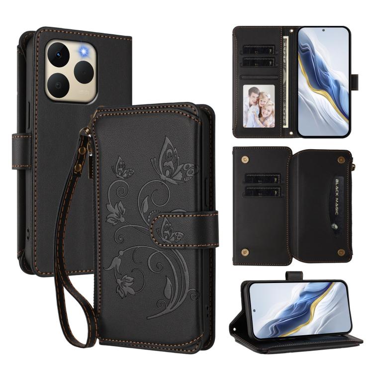 Butterfly Love Flower Multi-card Zipper Wallet Leather Phone Case, For Realme P4 Pro 5G, For Realme P4 5G, For Realme 15T 5G Global, For Realme C71 4G India, For Realme 15 5G / 15 Pro 5G, For Realme C71 4G Global, For Realme Neo7 Turbo                 ...