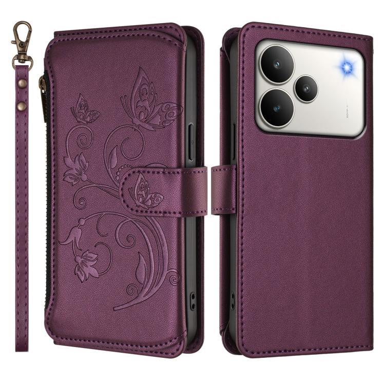 Butterfly Love Flower Multi-card Zipper Wallet Leather Phone Case, For Realme P4 Pro 5G, For Realme P4 5G, For Realme 15T 5G Global, For Realme C71 4G India, For Realme 15 5G / 15 Pro 5G, For Realme C71 4G Global, For Realme Neo7 Turbo                 ...
