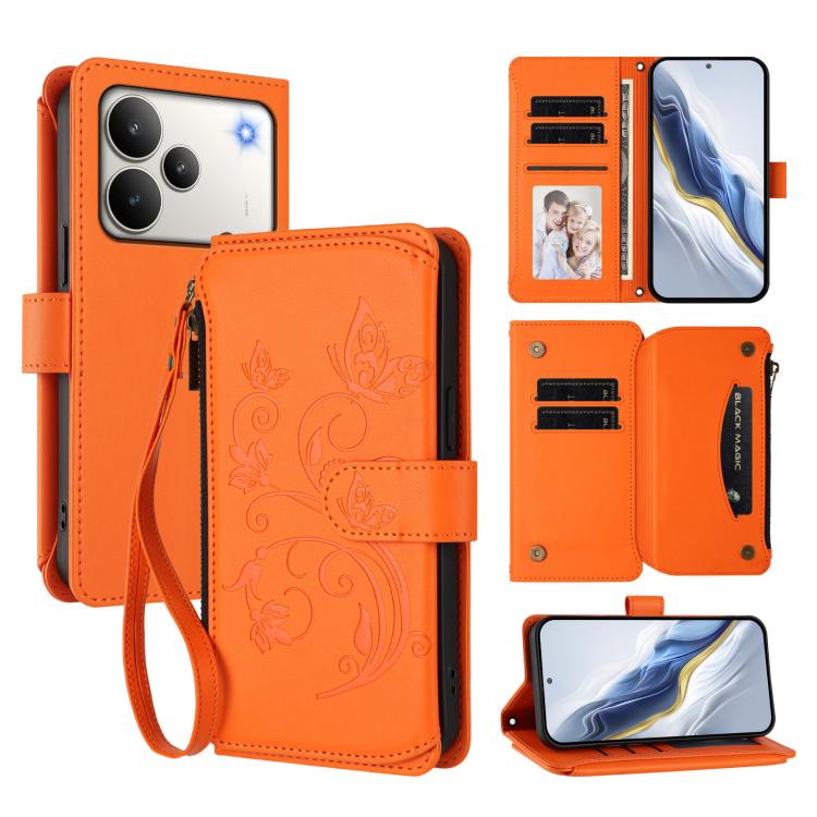 Butterfly Love Flower Multi-card Zipper Wallet Leather Phone Case, For Realme P4 Pro 5G, For Realme P4 5G, For Realme 15T 5G Global, For Realme C71 4G India, For Realme 15 5G / 15 Pro 5G, For Realme C71 4G Global, For Realme Neo7 Turbo                 ...
