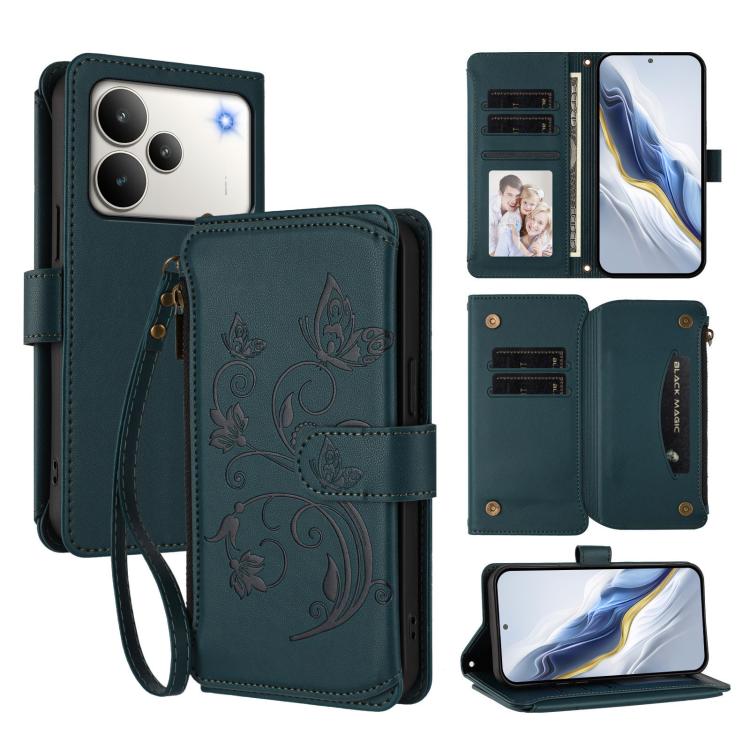 Butterfly Love Flower Multi-card Zipper Wallet Leather Phone Case, For Realme P4 Pro 5G, For Realme P4 5G, For Realme 15T 5G Global, For Realme C71 4G India, For Realme 15 5G / 15 Pro 5G, For Realme C71 4G Global, For Realme Neo7 Turbo                 ...