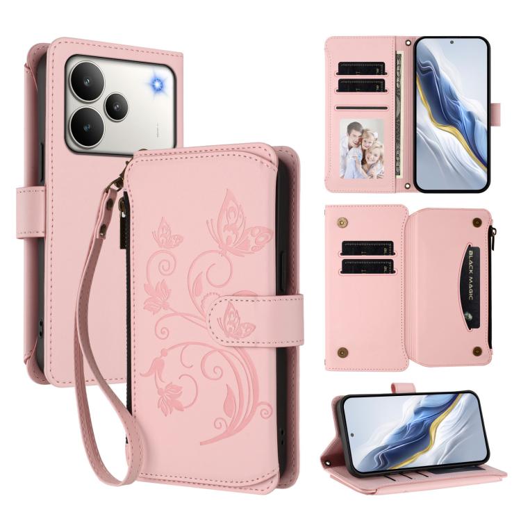 Butterfly Love Flower Multi-card Zipper Wallet Leather Phone Case, For Realme P4 Pro 5G, For Realme P4 5G, For Realme 15T 5G Global, For Realme C71 4G India, For Realme 15 5G / 15 Pro 5G, For Realme C71 4G Global, For Realme Neo7 Turbo                 ...
