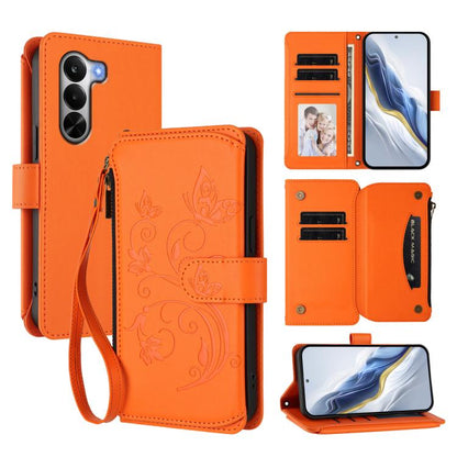 Butterfly Love Flower Multi-card Zipper Wallet Leather Phone Case, For Realme P4x 5G / OnePlus Nord CE6 Lite, For Realme 16T 5G Global, For Realme C100 / C85 5G Global / 15X 5G, For Realme P4 Power 4G, For Realme Note 80 4G Global, For Realme 16 5G Glo...