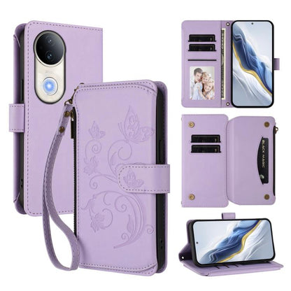 Butterfly Love Flower Multi-card Zipper Wallet Leather Phone Case, For vivo S20 5G, For vivo S20 Pro 5G, For vivo Y300 5G Global / V40 Lite IDN, For vivo X200 5G, For vivo X200 Pro mini, For vivo X200 Pro 5G, For vivo Y100 5G IDN / Y200e Global        ...