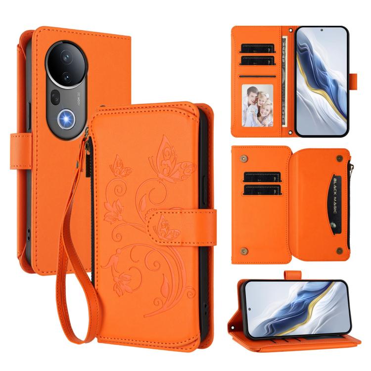 Butterfly Love Flower Multi-card Zipper Wallet Leather Phone Case, For vivo S20 5G, For vivo S20 Pro 5G, For vivo Y300 5G Global / V40 Lite IDN, For vivo X200 5G, For vivo X200 Pro mini, For vivo X200 Pro 5G, For vivo Y100 5G IDN / Y200e Global        ...