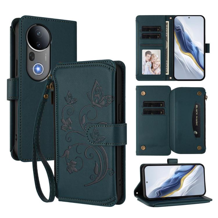 Butterfly Love Flower Multi-card Zipper Wallet Leather Phone Case, For vivo S20 5G, For vivo S20 Pro 5G, For vivo Y300 5G Global / V40 Lite IDN, For vivo X200 5G, For vivo X200 Pro mini, For vivo X200 Pro 5G, For vivo Y100 5G IDN / Y200e Global        ...