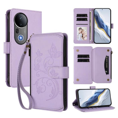 Butterfly Love Flower Multi-card Zipper Wallet Leather Phone Case, For vivo S20 5G, For vivo S20 Pro 5G, For vivo Y300 5G Global / V40 Lite IDN, For vivo X200 5G, For vivo X200 Pro mini, For vivo X200 Pro 5G, For vivo Y100 5G IDN / Y200e Global        ...