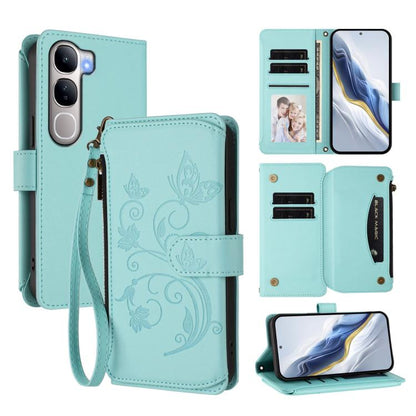 Butterfly Love Flower Multi-card Zipper Wallet Leather Phone Case, For vivo S20 5G, For vivo S20 Pro 5G, For vivo Y300 5G Global / V40 Lite IDN, For vivo X200 5G, For vivo X200 Pro mini, For vivo X200 Pro 5G, For vivo Y100 5G IDN / Y200e Global        ...