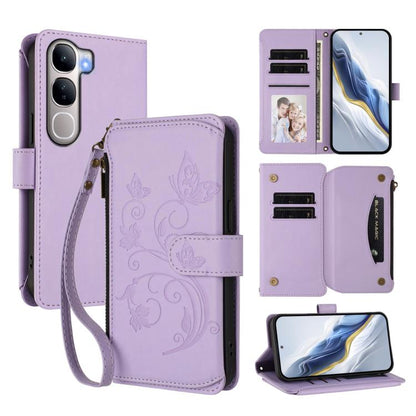 Butterfly Love Flower Multi-card Zipper Wallet Leather Phone Case, For vivo S20 5G, For vivo S20 Pro 5G, For vivo Y300 5G Global / V40 Lite IDN, For vivo X200 5G, For vivo X200 Pro mini, For vivo X200 Pro 5G, For vivo Y100 5G IDN / Y200e Global        ...