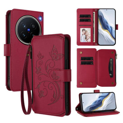 Butterfly Love Flower Multi-card Zipper Wallet Leather Phone Case, For vivo S20 5G, For vivo S20 Pro 5G, For vivo Y300 5G Global / V40 Lite IDN, For vivo X200 5G, For vivo X200 Pro mini, For vivo X200 Pro 5G, For vivo Y100 5G IDN / Y200e Global        ...