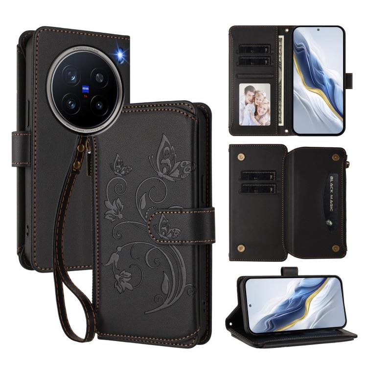 Butterfly Love Flower Multi-card Zipper Wallet Leather Phone Case, For vivo S20 5G, For vivo S20 Pro 5G, For vivo Y300 5G Global / V40 Lite IDN, For vivo X200 5G, For vivo X200 Pro mini, For vivo X200 Pro 5G, For vivo Y100 5G IDN / Y200e Global        ...