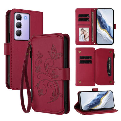 Butterfly Love Flower Multi-card Zipper Wallet Leather Phone Case, For vivo S20 5G, For vivo S20 Pro 5G, For vivo Y300 5G Global / V40 Lite IDN, For vivo X200 5G, For vivo X200 Pro mini, For vivo X200 Pro 5G, For vivo Y100 5G IDN / Y200e Global        ...