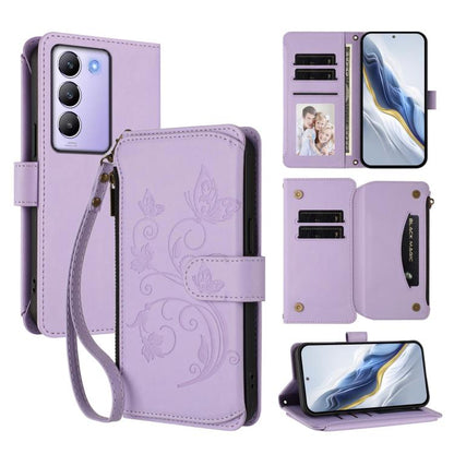 Butterfly Love Flower Multi-card Zipper Wallet Leather Phone Case, For vivo S20 5G, For vivo S20 Pro 5G, For vivo Y300 5G Global / V40 Lite IDN, For vivo X200 5G, For vivo X200 Pro mini, For vivo X200 Pro 5G, For vivo Y100 5G IDN / Y200e Global        ...