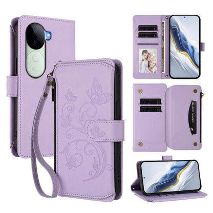 Butterfly Love Flower Multi-card Zipper Wallet Leather Phone Case, For vivo S20 5G, For vivo S20 Pro 5G, For vivo Y300 5G Global / V40 Lite IDN, For vivo X200 5G, For vivo X200 Pro mini, For vivo X200 Pro 5G, For vivo Y100 5G IDN / Y200e Global        ...