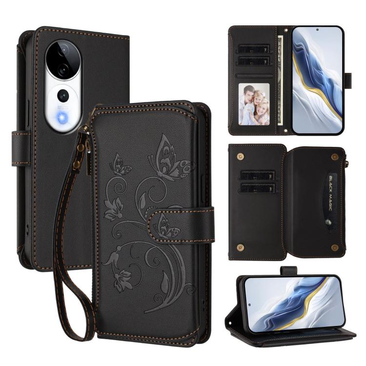 Butterfly Love Flower Multi-card Zipper Wallet Leather Phone Case, For vivo S20 5G, For vivo S20 Pro 5G, For vivo Y300 5G Global / V40 Lite IDN, For vivo X200 5G, For vivo X200 Pro mini, For vivo X200 Pro 5G, For vivo Y100 5G IDN / Y200e Global        ...