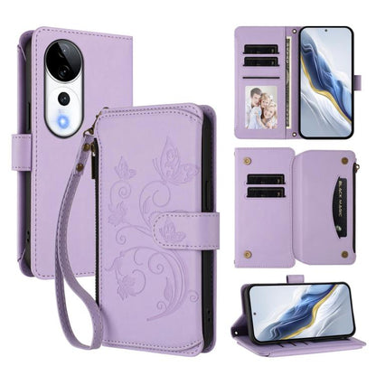 Butterfly Love Flower Multi-card Zipper Wallet Leather Phone Case, For vivo S20 5G, For vivo S20 Pro 5G, For vivo Y300 5G Global / V40 Lite IDN, For vivo X200 5G, For vivo X200 Pro mini, For vivo X200 Pro 5G, For vivo Y100 5G IDN / Y200e Global        ...