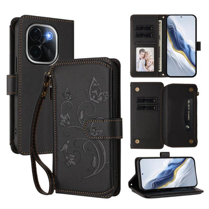 Butterfly Love Flower Multi-card Zipper Wallet Leather Phone Case, For vivo S20 5G, For vivo S20 Pro 5G, For vivo Y300 5G Global / V40 Lite IDN, For vivo X200 5G, For vivo X200 Pro mini, For vivo X200 Pro 5G, For vivo Y100 5G IDN / Y200e Global        ...