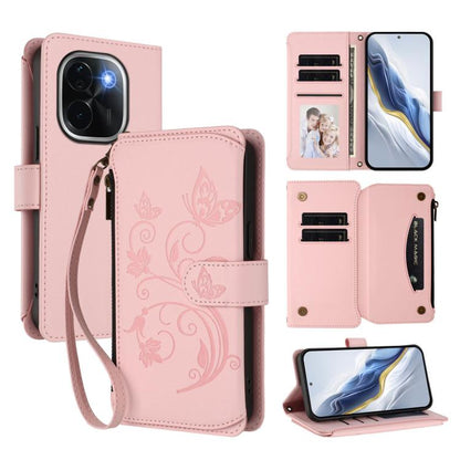 Butterfly Love Flower Multi-card Zipper Wallet Leather Phone Case, For vivo S20 5G, For vivo S20 Pro 5G, For vivo Y300 5G Global / V40 Lite IDN, For vivo X200 5G, For vivo X200 Pro mini, For vivo X200 Pro 5G, For vivo Y100 5G IDN / Y200e Global        ...