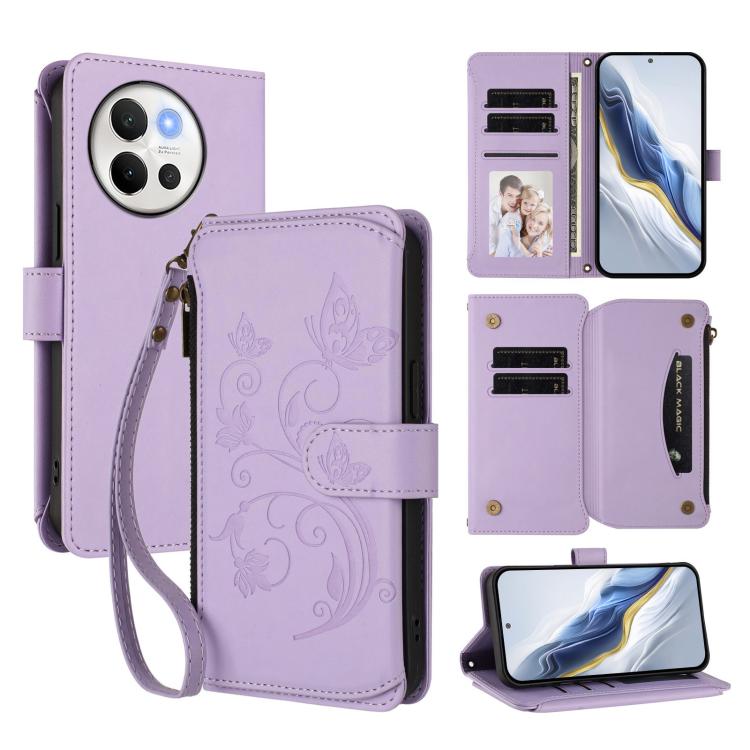 Butterfly Love Flower Multi-card Zipper Wallet Leather Phone Case, For vivo V40 Lite 5G / V30e 5G, For vivo S19, For vivo Y28 4G Global, For vivo Y38 5G Global / T3X 5G, For vivo X100 Pro / X100s Pro, For vivo X100s 5G, For vivo iQOO Z9x               ...