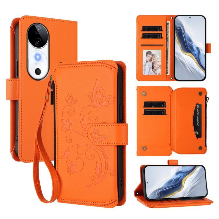 Butterfly Love Flower Multi-card Zipper Wallet Leather Phone Case, For vivo V40 Lite 5G / V30e 5G, For vivo S19, For vivo Y28 4G Global, For vivo Y38 5G Global / T3X 5G, For vivo X100 Pro / X100s Pro, For vivo X100s 5G, For vivo iQOO Z9x               ...