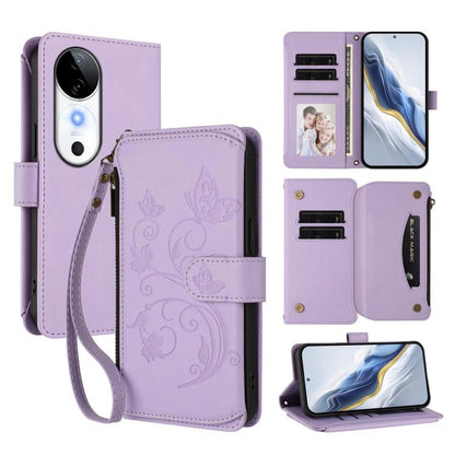 Butterfly Love Flower Multi-card Zipper Wallet Leather Phone Case, For vivo V40 Lite 5G / V30e 5G, For vivo S19, For vivo Y28 4G Global, For vivo Y38 5G Global / T3X 5G, For vivo X100 Pro / X100s Pro, For vivo X100s 5G, For vivo iQOO Z9x               ...