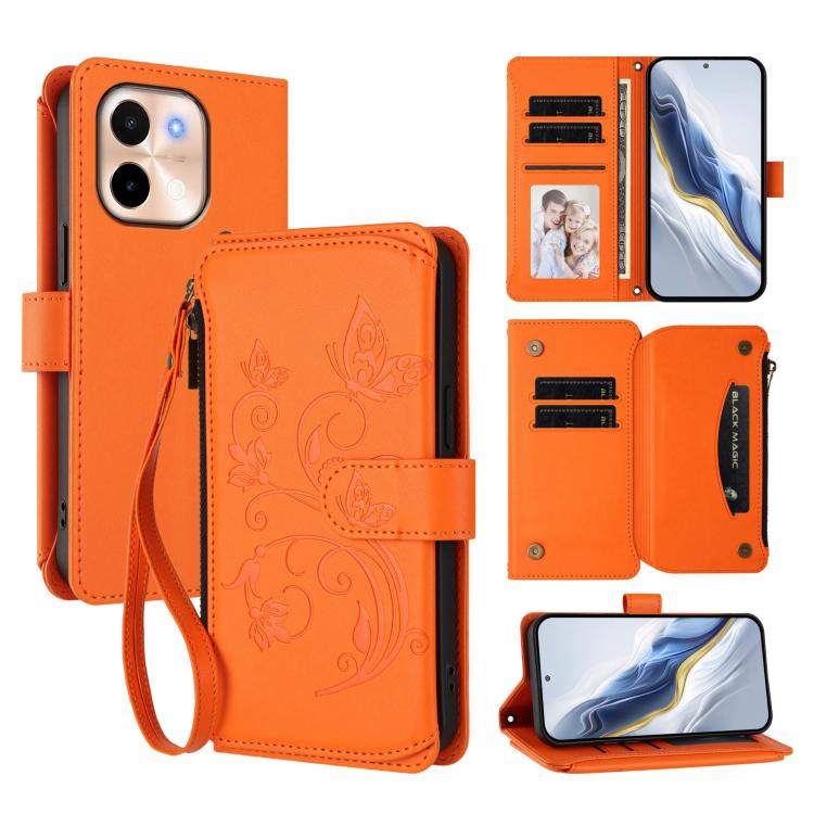 Butterfly Love Flower Multi-card Zipper Wallet Leather Phone Case, For vivo V40 Lite 5G / V30e 5G, For vivo S19, For vivo Y28 4G Global, For vivo Y38 5G Global / T3X 5G, For vivo X100 Pro / X100s Pro, For vivo X100s 5G, For vivo iQOO Z9x               ...