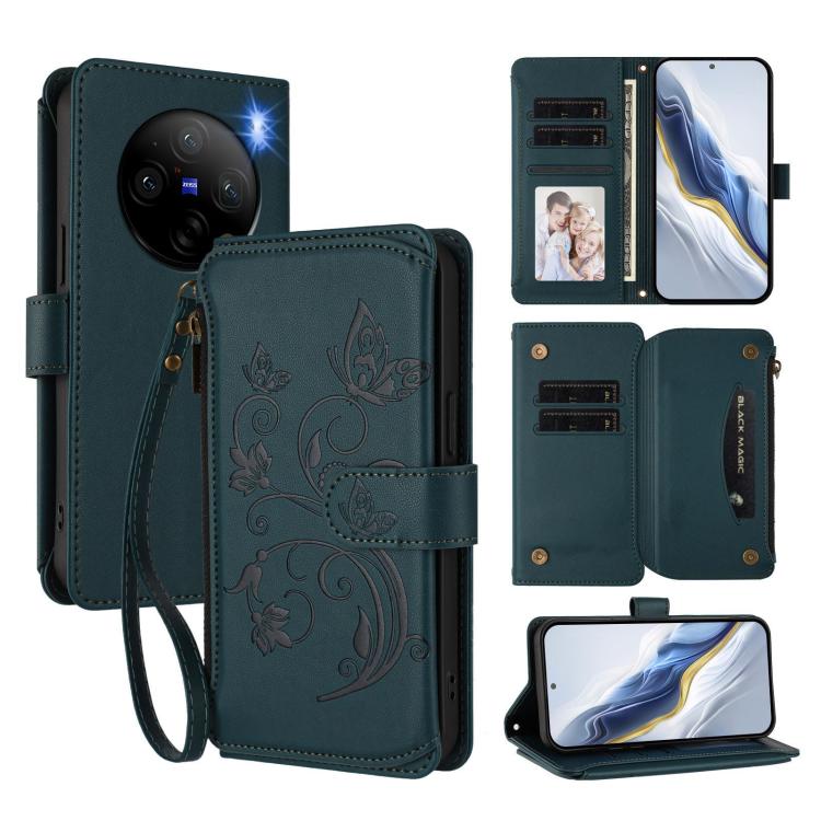 Butterfly Love Flower Multi-card Zipper Wallet Leather Phone Case, For vivo V40 Lite 5G / V30e 5G, For vivo S19, For vivo Y28 4G Global, For vivo Y38 5G Global / T3X 5G, For vivo X100 Pro / X100s Pro, For vivo X100s 5G, For vivo iQOO Z9x               ...