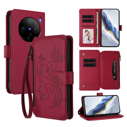 Butterfly Love Flower Multi-card Zipper Wallet Leather Phone Case, For vivo V40 Lite 5G / V30e 5G, For vivo S19, For vivo Y28 4G Global, For vivo Y38 5G Global / T3X 5G, For vivo X100 Pro / X100s Pro, For vivo X100s 5G, For vivo iQOO Z9x               ...