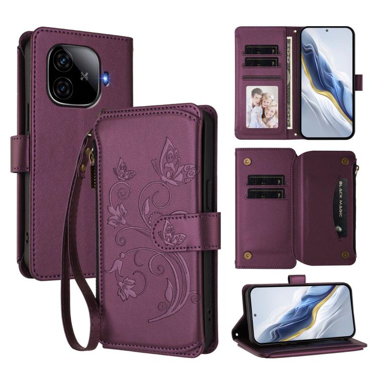 Butterfly Love Flower Multi-card Zipper Wallet Leather Phone Case, For vivo V40 Lite 5G / V30e 5G, For vivo S19, For vivo Y28 4G Global, For vivo Y38 5G Global / T3X 5G, For vivo X100 Pro / X100s Pro, For vivo X100s 5G, For vivo iQOO Z9x               ...