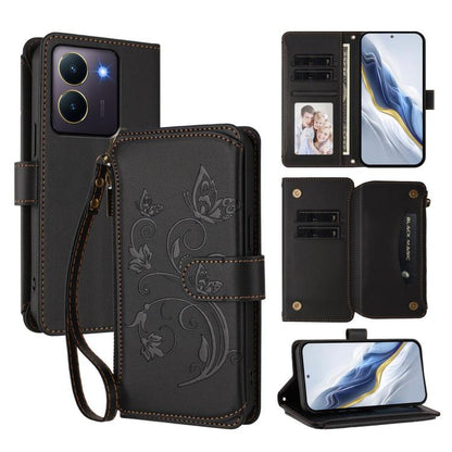 Butterfly Love Flower Multi-card Zipper Wallet Leather Phone Case, For vivo Y78 / Y36 4G Global, For vivo X100 5G, For vivo S17 / S17 Pro 5G / S17t 5G, For vivo Y27 4G 2023 Global / Y35M+, For vivo Y02A 4G / Y11 2023 / Y02t                             ...