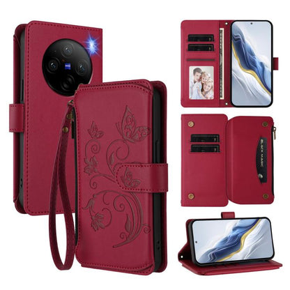 Butterfly Love Flower Multi-card Zipper Wallet Leather Phone Case, For vivo Y78 / Y36 4G Global, For vivo X100 5G, For vivo S17 / S17 Pro 5G / S17t 5G, For vivo Y27 4G 2023 Global / Y35M+, For vivo Y02A 4G / Y11 2023 / Y02t                             ...
