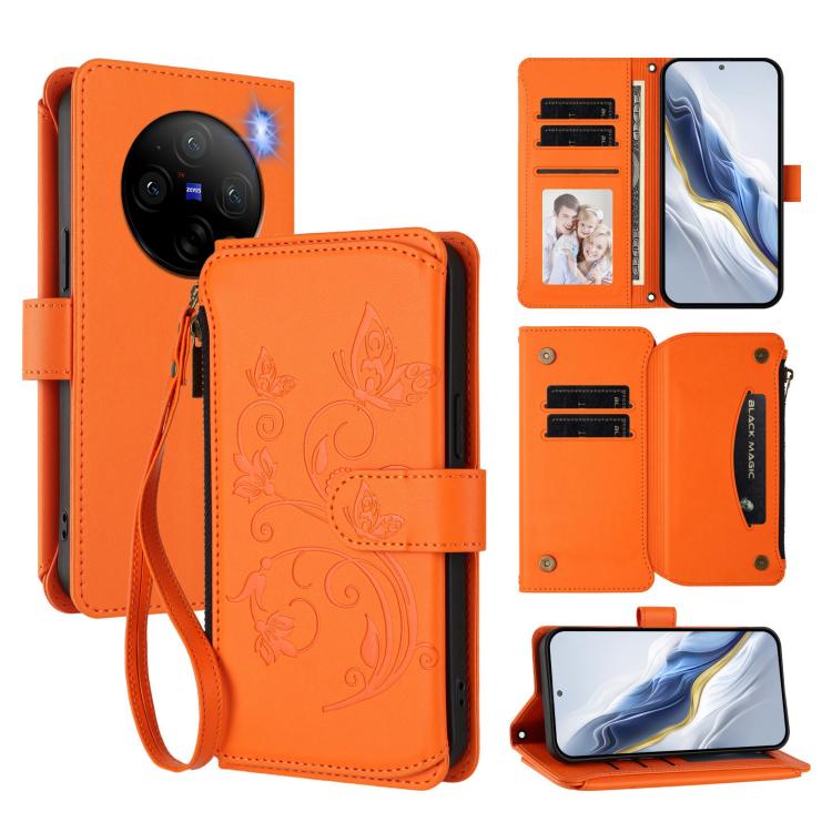 Butterfly Love Flower Multi-card Zipper Wallet Leather Phone Case, For vivo Y78 / Y36 4G Global, For vivo X100 5G, For vivo S17 / S17 Pro 5G / S17t 5G, For vivo Y27 4G 2023 Global / Y35M+, For vivo Y02A 4G / Y11 2023 / Y02t                             ...
