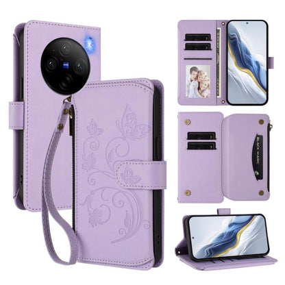 Butterfly Love Flower Multi-card Zipper Wallet Leather Phone Case, For vivo Y78 / Y36 4G Global, For vivo X100 5G, For vivo S17 / S17 Pro 5G / S17t 5G, For vivo Y27 4G 2023 Global / Y35M+, For vivo Y02A 4G / Y11 2023 / Y02t                             ...