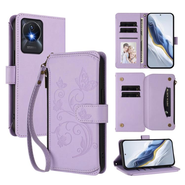 Butterfly Love Flower Multi-card Zipper Wallet Leather Phone Case, For vivo Y78 / Y36 4G Global, For vivo X100 5G, For vivo S17 / S17 Pro 5G / S17t 5G, For vivo Y27 4G 2023 Global / Y35M+, For vivo Y02A 4G / Y11 2023 / Y02t                             ...