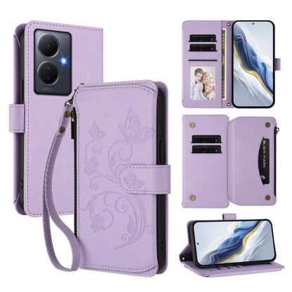 Butterfly Love Flower Multi-card Zipper Wallet Leather Phone Case, For vivo Y78 / Y36 4G Global, For vivo X100 5G, For vivo S17 / S17 Pro 5G / S17t 5G, For vivo Y27 4G 2023 Global / Y35M+, For vivo Y02A 4G / Y11 2023 / Y02t                             ...