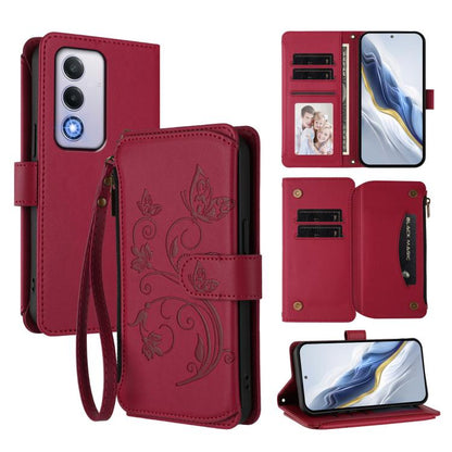Butterfly Love Flower Multi-card Zipper Wallet Leather Phone Case, For OPPO Reno13 F 5G Global / 4G India, For OPPO A3x / A3 / A60 5G Global, For OPPO Find X8 5G, For OPPO A80 5G EU / K12x 5G Global, For OPPO Reno12 F 5G / 4G                           ...