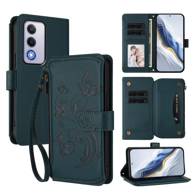 Butterfly Love Flower Multi-card Zipper Wallet Leather Phone Case, For OPPO Reno13 F 5G Global / 4G India, For OPPO A3x / A3 / A60 5G Global, For OPPO Find X8 5G, For OPPO A80 5G EU / K12x 5G Global, For OPPO Reno12 F 5G / 4G                           ...