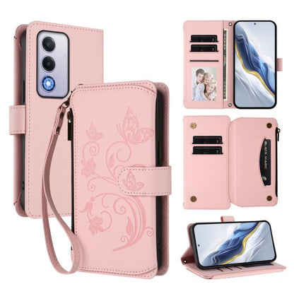Butterfly Love Flower Multi-card Zipper Wallet Leather Phone Case, For OPPO Reno13 F 5G Global / 4G India, For OPPO A3x / A3 / A60 5G Global, For OPPO Find X8 5G, For OPPO A80 5G EU / K12x 5G Global, For OPPO Reno12 F 5G / 4G                           ...