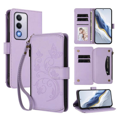 Butterfly Love Flower Multi-card Zipper Wallet Leather Phone Case, For OPPO Reno13 F 5G Global / 4G India, For OPPO A3x / A3 / A60 5G Global, For OPPO Find X8 5G, For OPPO A80 5G EU / K12x 5G Global, For OPPO Reno12 F 5G / 4G                           ...