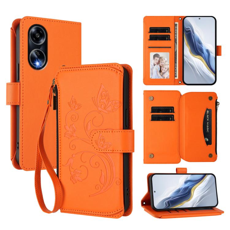 Butterfly Love Flower Multi-card Zipper Wallet Leather Phone Case, For OPPO Reno11 5G Global, For OPPO Reno11 Pro 5G Global, For OPPO Find X7 Ultra, For OPPO A18 4G Global / A38 4G, For OPPO Reno9 A, For OPPO A58 4G Global                              ...