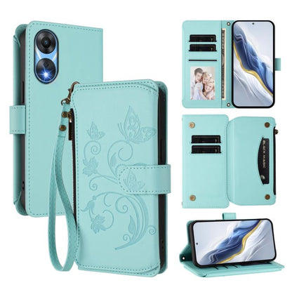 Butterfly Love Flower Multi-card Zipper Wallet Leather Phone Case, For OPPO Reno11 5G Global, For OPPO Reno11 Pro 5G Global, For OPPO Find X7 Ultra, For OPPO A18 4G Global / A38 4G, For OPPO Reno9 A, For OPPO A58 4G Global                              ...
