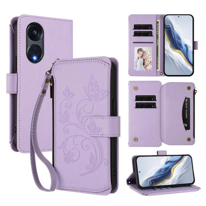 Butterfly Love Flower Multi-card Zipper Wallet Leather Phone Case, For OPPO Reno8 T 4G Global, For OPPO Find X6 Pro 5G, For OPPO Find X6 5G, For OPPO Reno8 T 5G Global /  A1 Pro 5G, For OPPO Reno8 4G / Reno7 4G Global, For OPPO A57 / A77 / A57s 4G Glob...