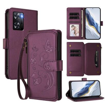 Butterfly Love Flower Multi-card Zipper Wallet Leather Phone Case, For OPPO Reno8 T 4G Global, For OPPO Find X6 Pro 5G, For OPPO Find X6 5G, For OPPO Reno8 T 5G Global /  A1 Pro 5G, For OPPO Reno8 4G / Reno7 4G Global, For OPPO A57 / A77 / A57s 4G Glob...