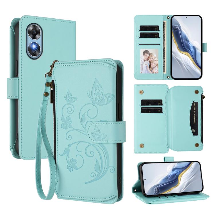 Butterfly Love Flower Multi-card Zipper Wallet Leather Phone Case, For OPPO Reno8 T 4G Global, For OPPO Find X6 Pro 5G, For OPPO Find X6 5G, For OPPO Reno8 T 5G Global /  A1 Pro 5G, For OPPO Reno8 4G / Reno7 4G Global, For OPPO A57 / A77 / A57s 4G Glob...